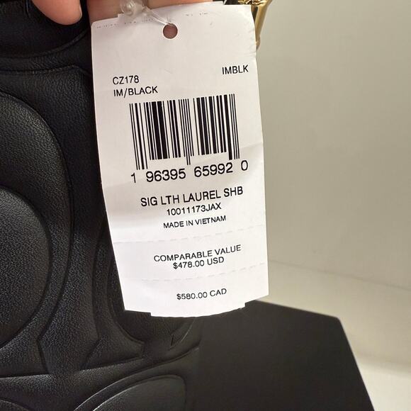 Limited‼️Coach CZ178 Laurel Shoulder Bag In Signature Leather In Black - Picture 7 of 7